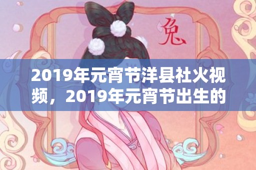 2019年元宵节洋县社火视频，2019年元宵节出生的女孩小名怎么取，起什么小名好？