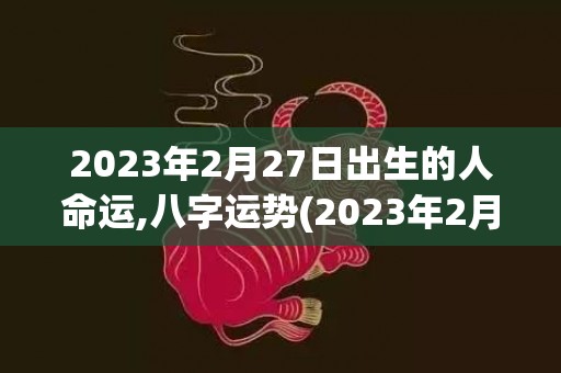 2023年2月27日出生的人命运,八字运势(2023年2月26号是农历几月几日)