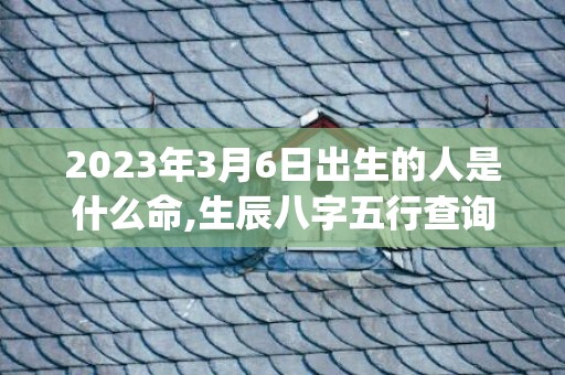 2023年3月6日出生的人是什么命,生辰八字五行查询(2023年3月6日天气)