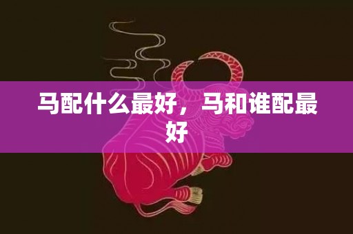 马配什么最好，马和谁配最好