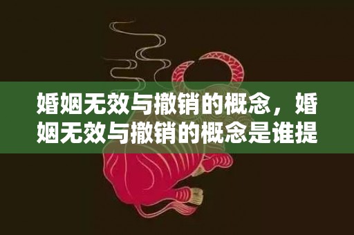 婚姻无效与撤销的概念，婚姻无效与撤销的概念是谁提出的，无效婚姻撤销后有婚姻记录吗