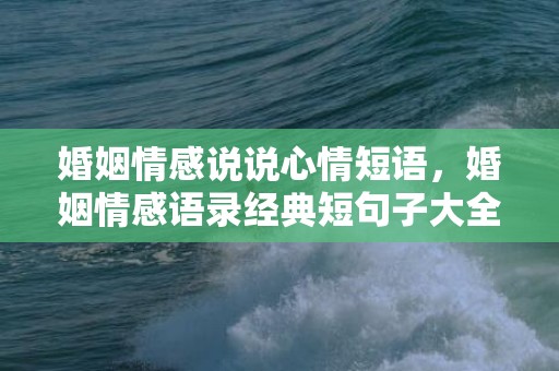 婚姻情感说说心情短语，婚姻情感语录经典短句子大全 婚姻经典句子感悟人生