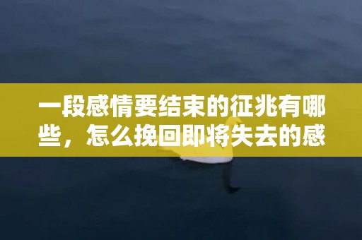 一段感情要结束的征兆有哪些，怎么挽回即将失去的感情