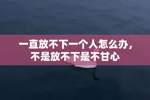 一直放不下一个人怎么办，不是放不下是不甘心