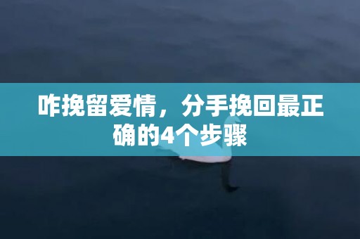 咋挽留爱情，分手挽回最正确的4个步骤