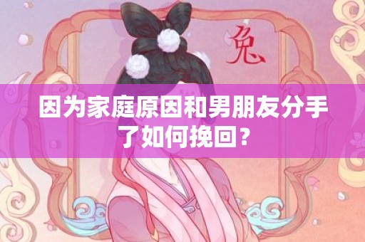 因为家庭原因和男朋友分手了如何挽回？