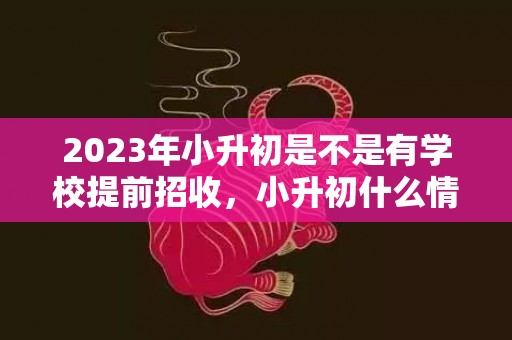 2023年小升初是不是有学校提前招收，小升初什么情况下可以提前录取