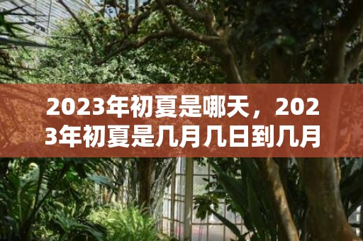 2023年初夏是哪天，2023年初夏是几月几日到几月几日