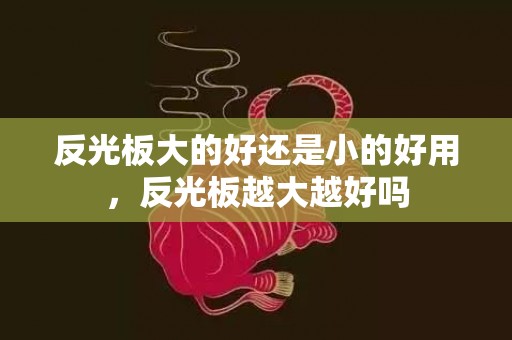 反光板大的好还是小的好用，反光板越大越好吗