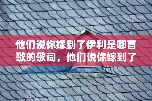 他们说你嫁到了伊利是哪首歌的歌词，他们说你嫁到了伊黎说是什么歌？新疆伊犁组合唱的什么歌