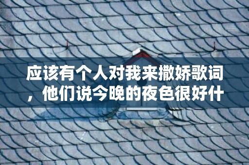 应该有个人对我来撒娇歌词，他们说今晚的夜色很好什么意思？男生忽然对你说今晚月色很美