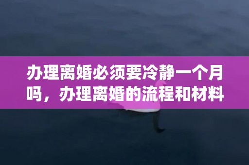 办理离婚必须要冷静一个月吗，办理离婚的流程和材料怎么写(离婚起诉状女方怎么写)