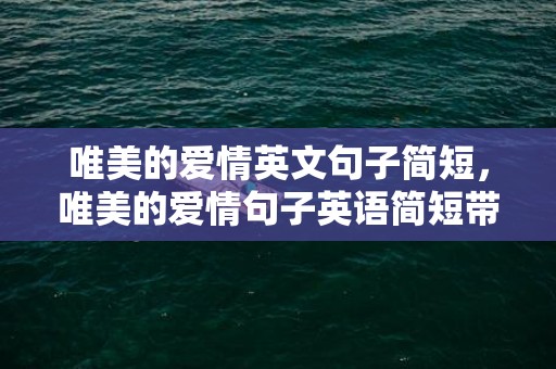 唯美的爱情英文句子简短，唯美的爱情句子英语简短带翻译 关于爱情的句子