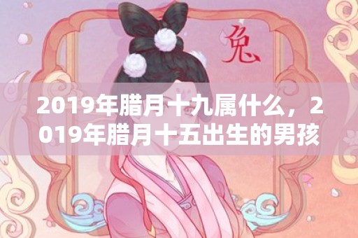 2019年腊月十九属什么，2019年腊月十五出生的男孩五行缺土取什么名字好？