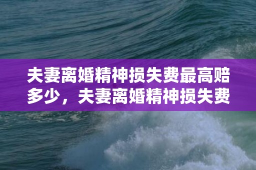 夫妻离婚精神损失费最高赔多少，夫妻离婚精神损失费怎么算出来的 夫妻之间的精神交流指的什么