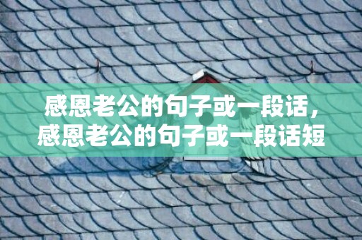 感恩老公的句子或一段话，感恩老公的句子或一段话短句，感恩老公的句子 经典