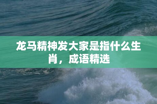 龙马精神发大家是指什么生肖，成语精选