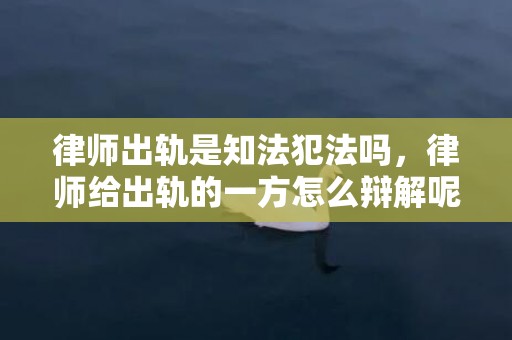 律师出轨是知法犯法吗，律师给出轨的一方怎么辩解呢？律师会真心的帮当事人辩解吗