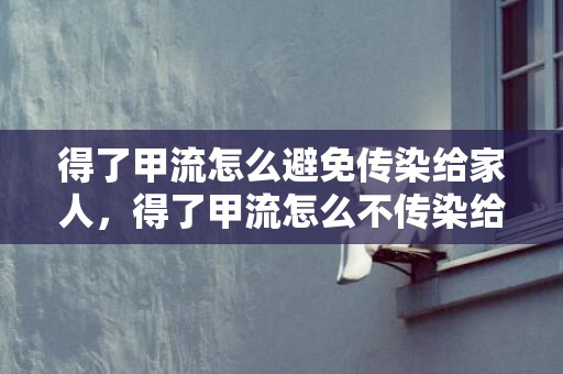 得了甲流怎么避免传染给家人，得了甲流怎么不传染给孩子