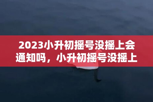 2023小升初摇号没摇上会通知吗，小升初摇号没摇上怎样补录