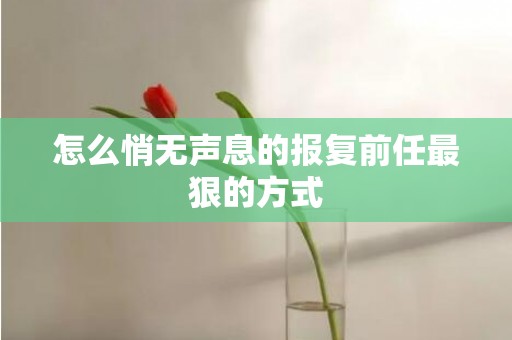 怎么悄无声息的报复前任最狠的方式