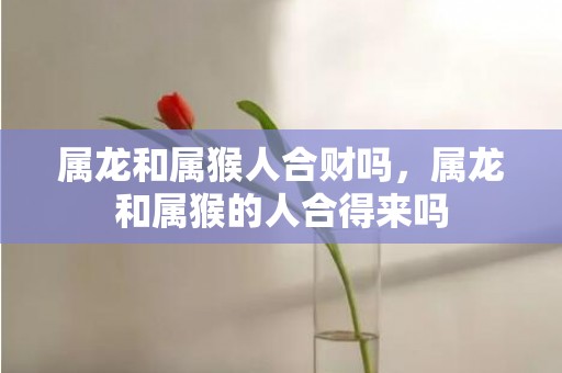 属龙和属猴人合财吗，属龙和属猴的人合得来吗