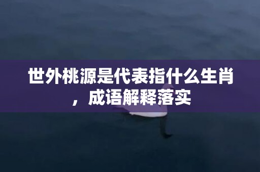 世外桃源是代表指什么生肖，成语解释落实