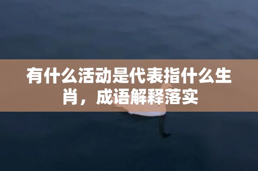 有什么活动是代表指什么生肖，成语解释落实