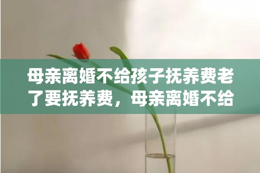 母亲离婚不给孩子抚养费老了要抚养费，母亲离婚不给孩子抚养费怎么办(不负担抚养费有什么后果)