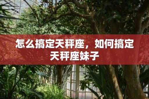 怎么搞定天秤座，如何搞定天秤座妹子