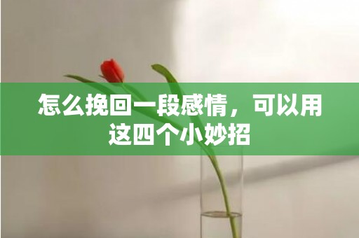 怎么挽回一段感情，可以用这四个小妙招