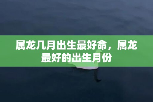 属龙几月出生最好命，属龙最好的出生月份