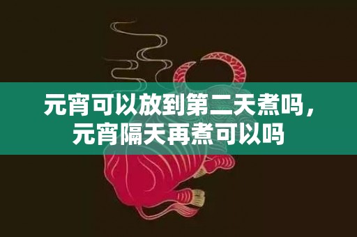 元宵可以放到第二天煮吗，元宵隔天再煮可以吗