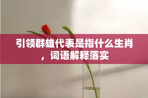 引领群雄代表是指什么生肖，词语解释落实