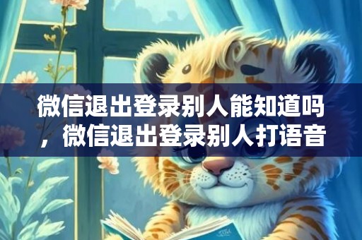 微信退出登录别人能知道吗，微信退出登录别人打语音是什么样的