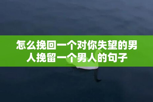 怎么挽回一个对你失望的男人挽留一个男人的句子