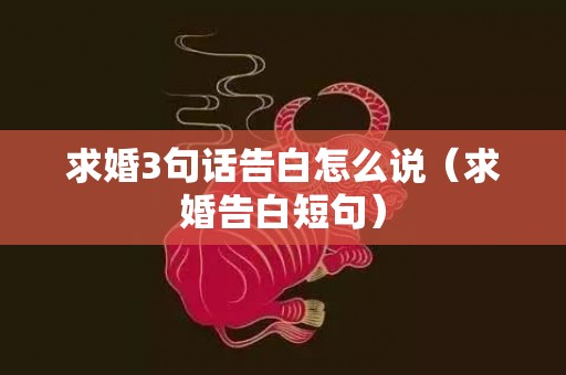 求婚3句话告白怎么说（求婚告白短句）