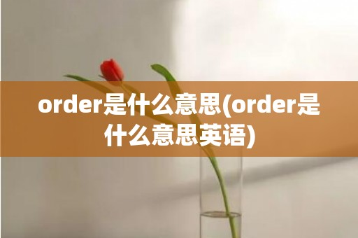 order是什么意思(order是什么意思英语)