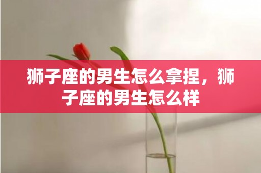 狮子座的男生怎么拿捏，狮子座的男生怎么样