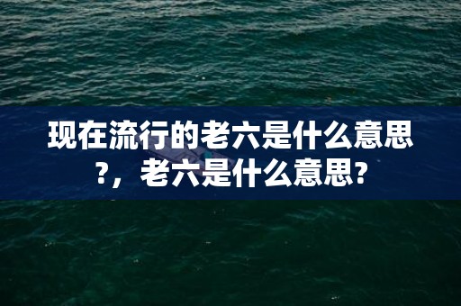 现在流行的老六是什么意思?，老六是什么意思?