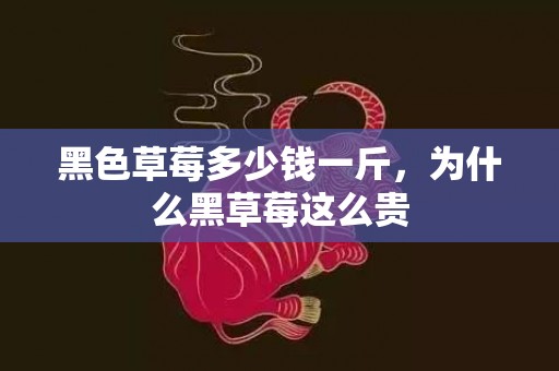 黑色草莓多少钱一斤，为什么黑草莓这么贵