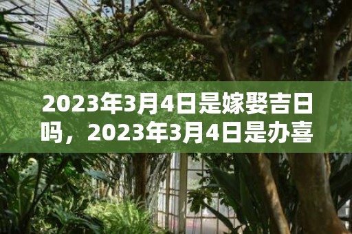 2023年3月4日是嫁娶吉日吗，2023年3月4日是办喜酒的好日子吗