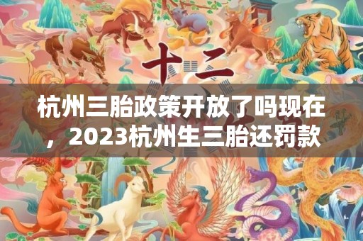 杭州三胎政策开放了吗现在，2023杭州生三胎还罚款吗