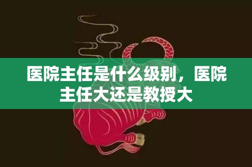 医院主任是什么级别，医院主任大还是教授大