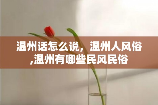 温州话怎么说，温州人风俗,温州有哪些民风民俗