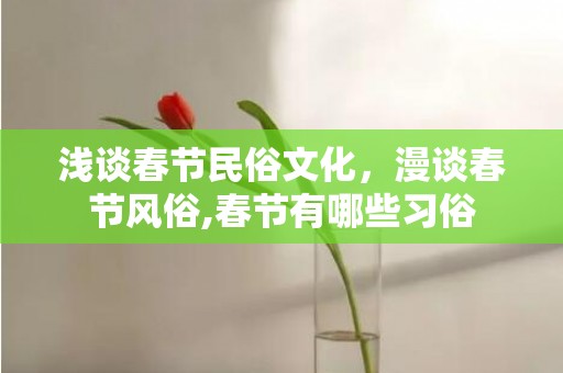 浅谈春节民俗文化，漫谈春节风俗,春节有哪些习俗