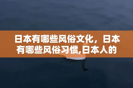 日本有哪些风俗文化，日本有哪些风俗习惯,日本人的风俗习惯