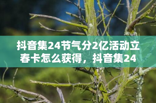 抖音集24节气分2亿活动立春卡怎么获得，抖音集24节气分2亿活动立春卡能得到吗