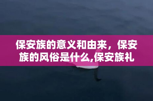 保安族的意义和由来，保安族的风俗是什么,保安族礼仪是怎样的？