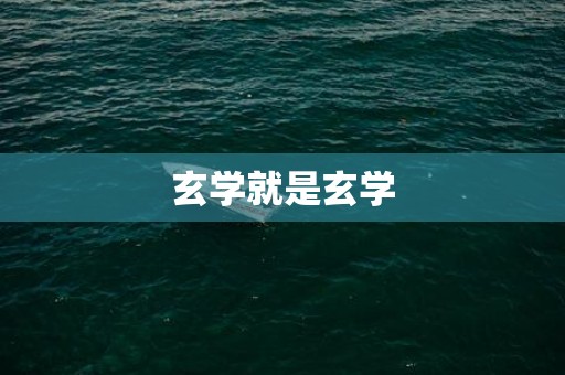 玄学就是玄学